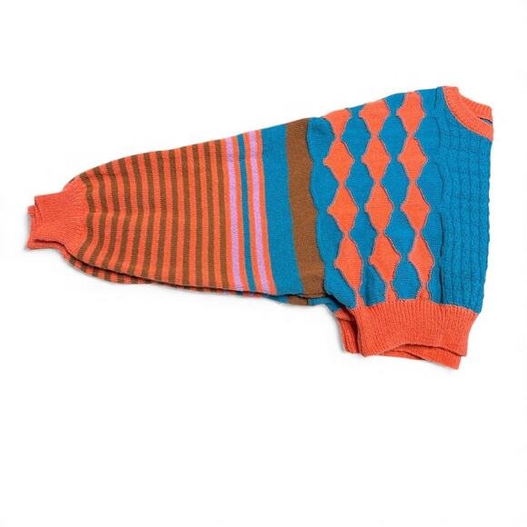 Cider Round Neckline Position Stripe Knitted Crop Sweater Medium - Picture 5 of 11